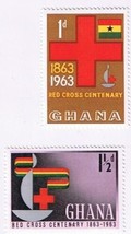 Stamps Ghana 1963 Red Cross Centenary 139-40 MNH - $0.71