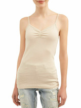 No Boundaries Women&#39;s Juniors Rib Cami Shirt Small (3-5) Oatmeal Cinched... - £7.39 GBP