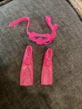 Vtg 90’s Barbie Oc EAN Friends Pink Scuba Mask Fins Sparkly - £7.82 GBP