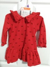 Wonder Nation 12M Baby Girl Long Sleeve Red Sweater Dress with Footed Tights NWT - £4.66 GBP