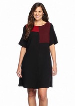 New Taylor Black Red Color Block Career Shift Dress Size 12 Size 14 Size 14 W - £34.09 GBP+