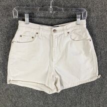 Halston Shorts Women&#39;s 6 White Denim Jeans 5 Pockets High Rise - $254.98 MXN