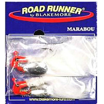 Blakemore Road Runner Marabou Jighead 1/8 OZ, Orange/White, Fishing, Pack of 2 - £6.94 GBP
