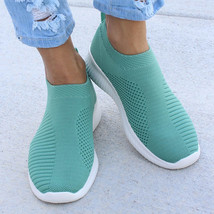 Women Shoes Flat Slip on White Shoes Green 5 - £15.97 GBP