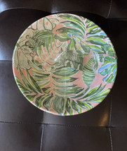 Tommy Bahama Set OF 4 Bowls Palm  Fronds Tropical Pink Green Melamine - £23.50 GBP