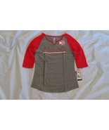 NBA Girl&#39;s Atlanta Hawks Long Sleeve V-Neck Red/Gray Shirt Size XL(15-17) - £15.25 GBP