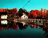 Famous Floating Foot Bridge Brookfield Vermont VT UNP Chrome Postcard T10 - £3.12 GBP
