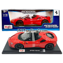 Maisto Special Edition Series 1:18 Scale Die Cast Car Red Ferrari SF90 Spider - $54.99