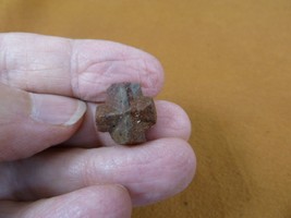 (CR592-104) 9/16&quot; Fairy Stone Christian Cross Oiled Staurolite Crystal Matrix - £11.81 GBP