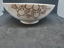 Martha Stewart Winter White Serving Bowl with Reindeer Imprint - £11.87 GBP