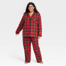 Wondershop Women&#39;s Holiday Tartan Plaid Flannel Pajama Set Red Size 4X - £31.96 GBP