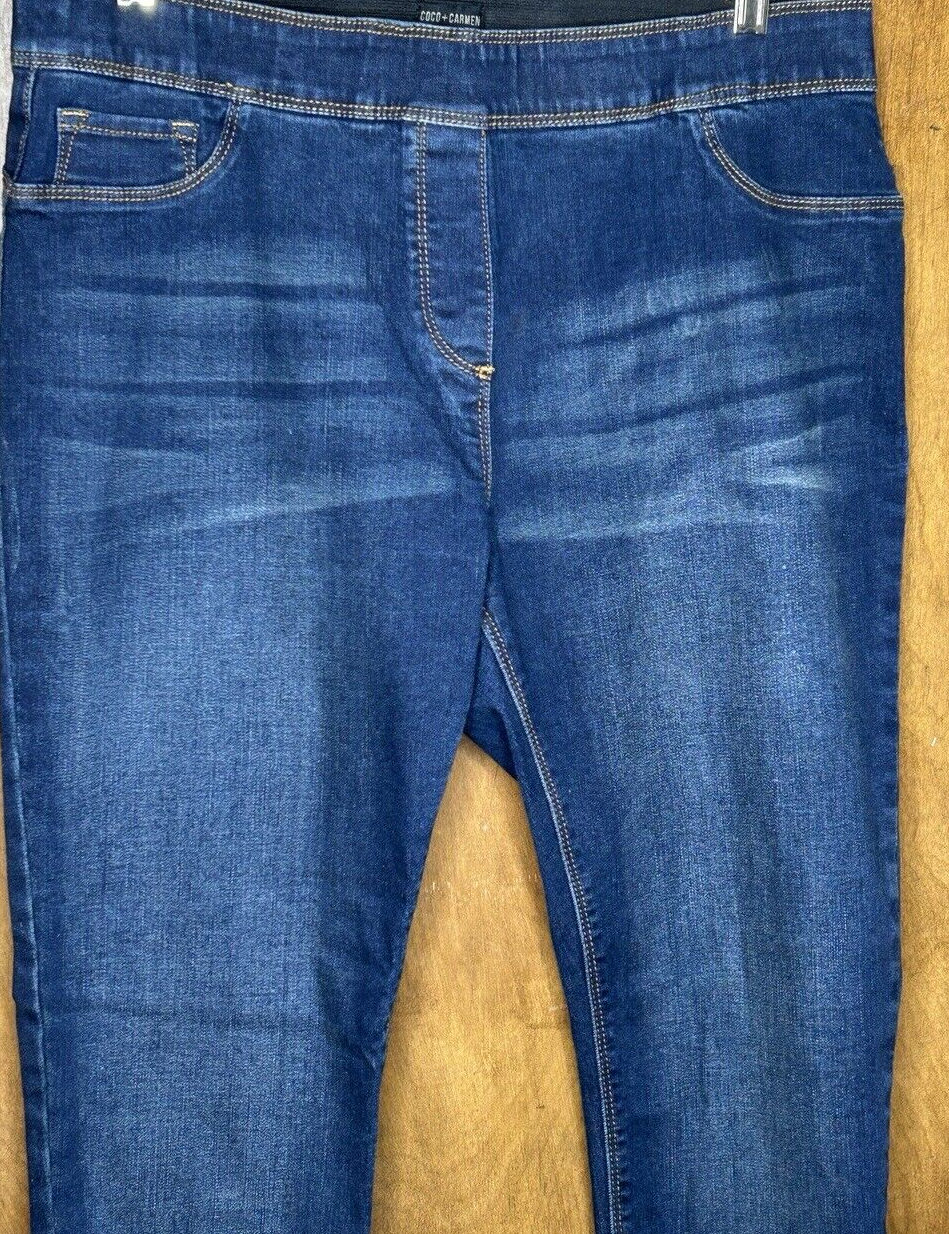Primary image for Coco + Carmen Skinny Jeans Large Dark Wash Pull On Style Elastic Waist