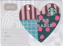 Starbucks 2019 You&#39;re Adorable Mini Heart Collectible Gift Card New No Value - £2.33 GBP