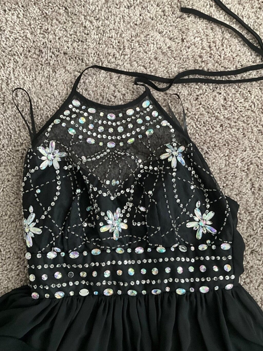 Women’s Fit and Flare Black Sequin Dress (Juniors 7/8) Item image 6