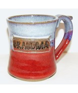 LOVELY 2011 ALEWINE POTTERY HANDCRAFTED STONEWARE BURGUNDY GRANDMA COFFE... - $23.75