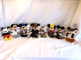 Disney Mickey Mouse Set of 8 Plush Beanie NEW w/ Disney Tags RETIRED RARE  - £40.68 GBP