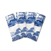 Blue Italian 45 x 45 cm Cotton Napkins, Set of 4, Blue/White  - $36.00