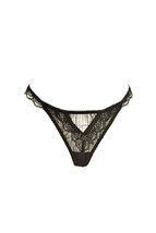 Agent Provocateur Womens Thongs Fiona Bow Sheer Elegant Black Size Xs - £61.67 GBP