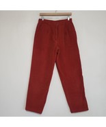 LL Bean Corduroy Pants High Rise Womens 8 Trousers Burnt Orange Pleated ... - £28.12 GBP