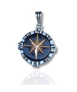 Antique North Star Compass Sterling Silver and 14K Gold northstar for him - $1,088.29 MXN