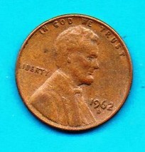 1962 D Lincoln Penny - Circluated- Moderate Wear - About XF - $0.01