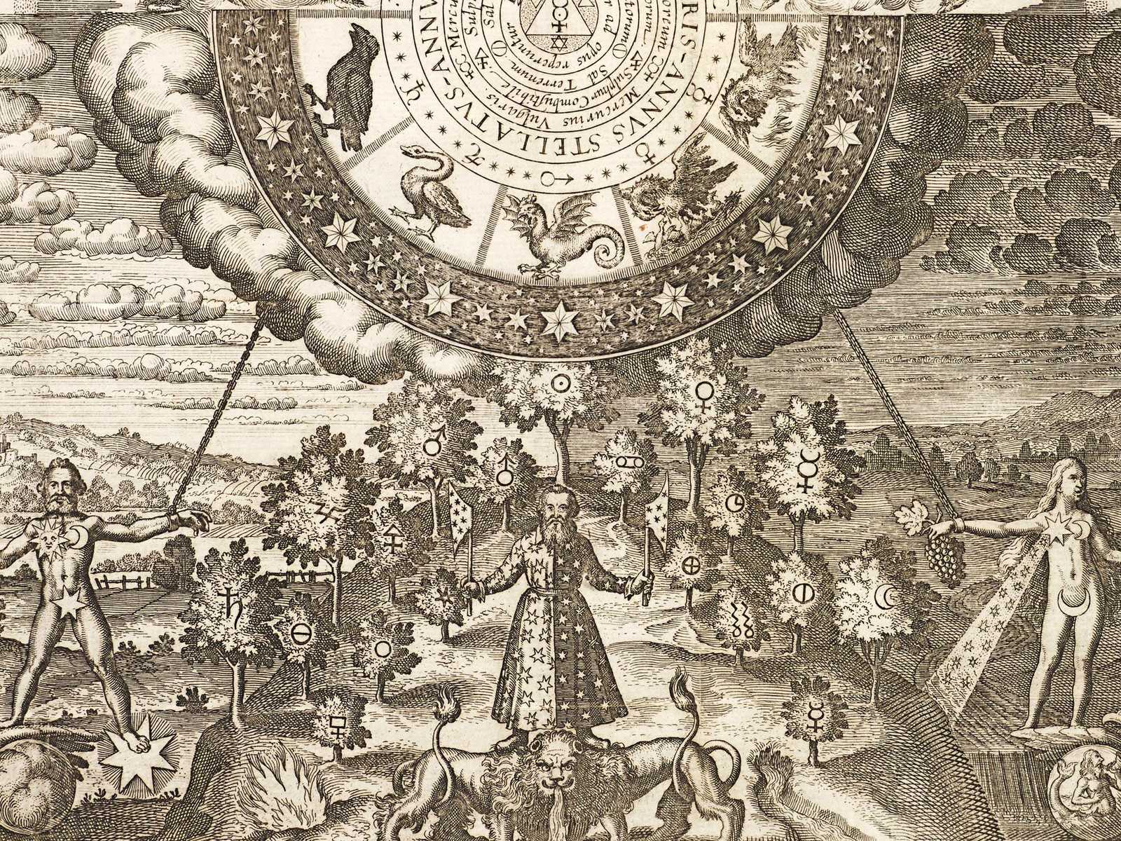 Rare Alchemy Print 1678 Hermetical Philosophy, Cosmology Mysticism Print, Hermet Item image 4