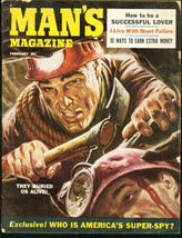 Man&#39;s Magazine 1955 FEB-BURIED Alive CVR-MARLA English G/VG - £21.39 GBP