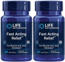Fast Acting Relief Muscle Joint Bones Soreness 120 Softgels Life Extension - £37.52 GBP