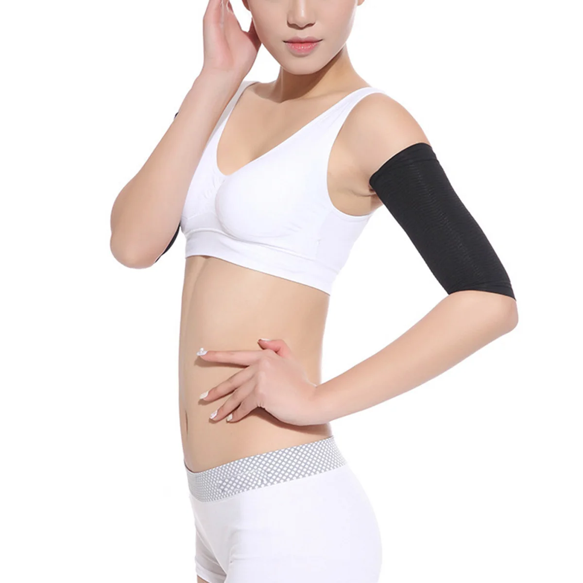 Sporting Elastic Compression Arm Warmers Female Men Slimming Calories Arm Sleeve - £23.41 GBP