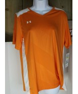 New Under Armour Short Sleeve Soccer Jersey Shirt Women&#39;s Large1247791 O... - $19.79