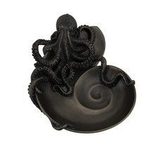 Container of Curiosity Bronze Finish Octopus On Nautilus Shell Tray - £37.38 GBP