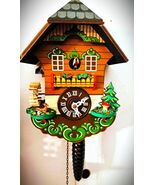 Quarter Hour Water-Wheel Cuckoo Clock Completely Intact/ Super Clean Con... - $78.21