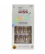 NEW Kiss Nails Glam Fantasy Press Glue Manicure Long Gel Coffin Beige Go... - £12.48 GBP
