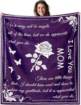 ROMROL Mom Blanket Super Soft Flannel Throw 50x60 Purple Cozy Gift - $14.58 CAD