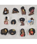 Ladies 12 pcs Black Girl Croc Shoe Accessories B3 - $17.58 CAD