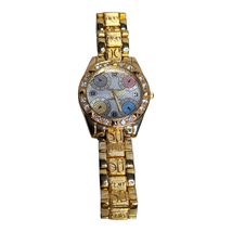 Charles Dumont 2500 Japan Movement Gold Tone Metal Band Mens Wrist Watch  - $17.81