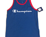 Champion Men&#39;s M Classic Jersey Tank, Script Logo, Blue / Red GT24H NEW - £17.34 GBP
