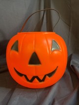 Vintage Empire Blow Mold Jack O’Lantern Candy Bucket Pumpkin Trick Or Treat Pail - £11.10 GBP