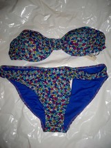 Women&#39;s Juniors Aeropostale Blue Floral Print Bikini Swim Suit New $45 - £21.17 GBP