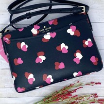 Kate Spade Rory Crossbody Purse in Black Multi Hearts k6176 New With Tags - £235.91 GBP