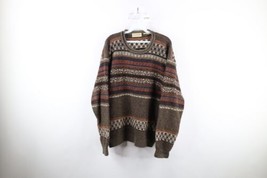 Vtg 90s Coogi Style Mens L Ed Bassmaster Rainbow Wool Blend Knit Marled Sweater - £62.11 GBP