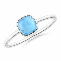 ANGARA 5mm Natural Swiss Blue Topaz Solitaire Ring in Silver for Women, Girls - £149.52 GBP