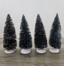 Lemax Christmas Village 9.5&quot; Bottle Bristle Frosted Trees - Set of 4 - £15.29 GBP