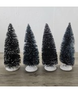 Lemax Christmas Village 9.5&quot; Bottle Bristle Frosted Trees - Set of 4 - £15.20 GBP