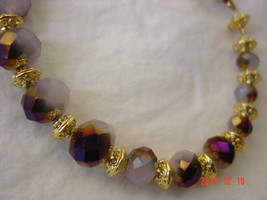 Eye Catching 24K Gold and Metallic Glass Necklace, Bracelet &amp; Earring Set  - £31.96 GBP