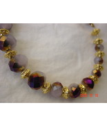 Eye Catching 24K Gold and Metallic Glass Necklace, Bracelet &amp; Earring Set  - £31.92 GBP
