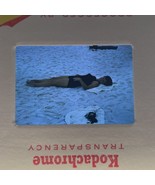 35mm Color Slide Woman On Beach Sunbathing In Swimsuit 1965 - $10.25