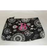 Thirty-One Black &amp; White Floral Monogrammed &quot;R&quot; Zip Top Case - NEW - £6.42 GBP