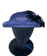 Vintage Merrimac Hat Womens Used Blue 100% Wool 40s - £14.06 GBP