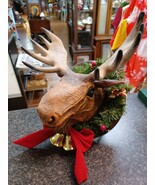 Ralphie Ralphy Singing Christmas Reindeer Mounted Animated Wreath See Video - $122.18 CAD